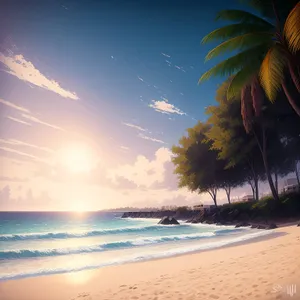 Serene Palm-fringed Tropical Beach Bliss