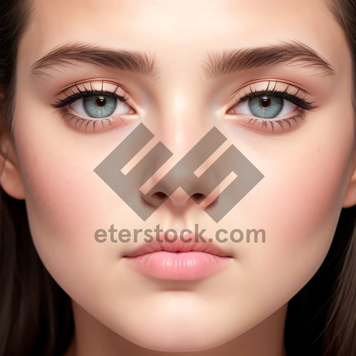 Picture of Stunning Close-Up of Attractive Model's Beautifully Enhanced Eyebrows