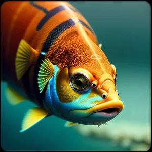 Glimpse of Orange Goldfish in Underwater Aquarium