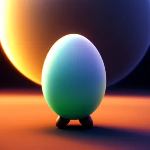 3D Egg Ball Icon - Symbolic Sphere Design