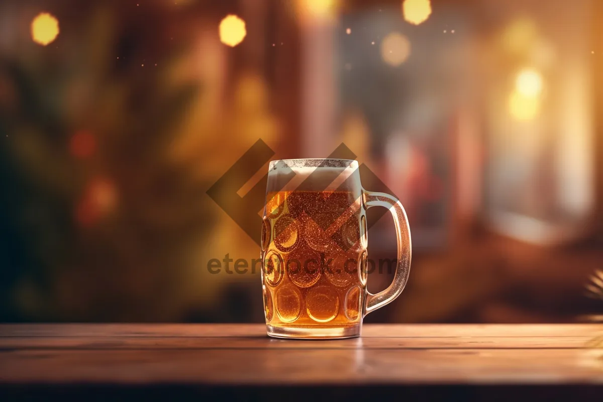 Picture of Refreshment in Glass Mug with Frothy Beer