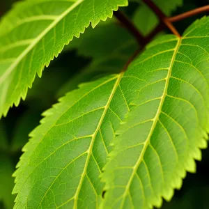 Vibrant Sumac Leaf in Lush Forest