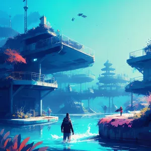 Seaside Skyline: City and Sea Harmony