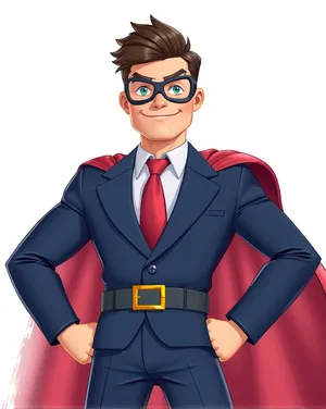 Happy Businessman in Suit Smiling in Office