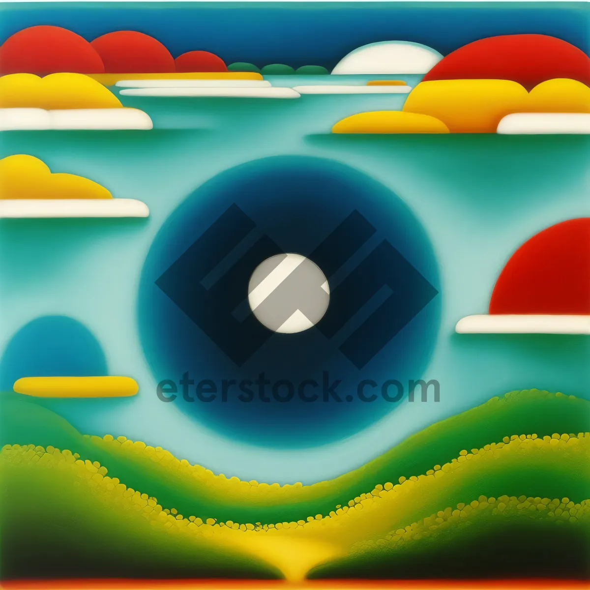 Picture of Bright orange glossy round button icon symbol.