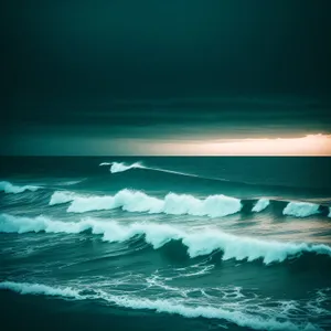Serene Tropical Sunset on Beach