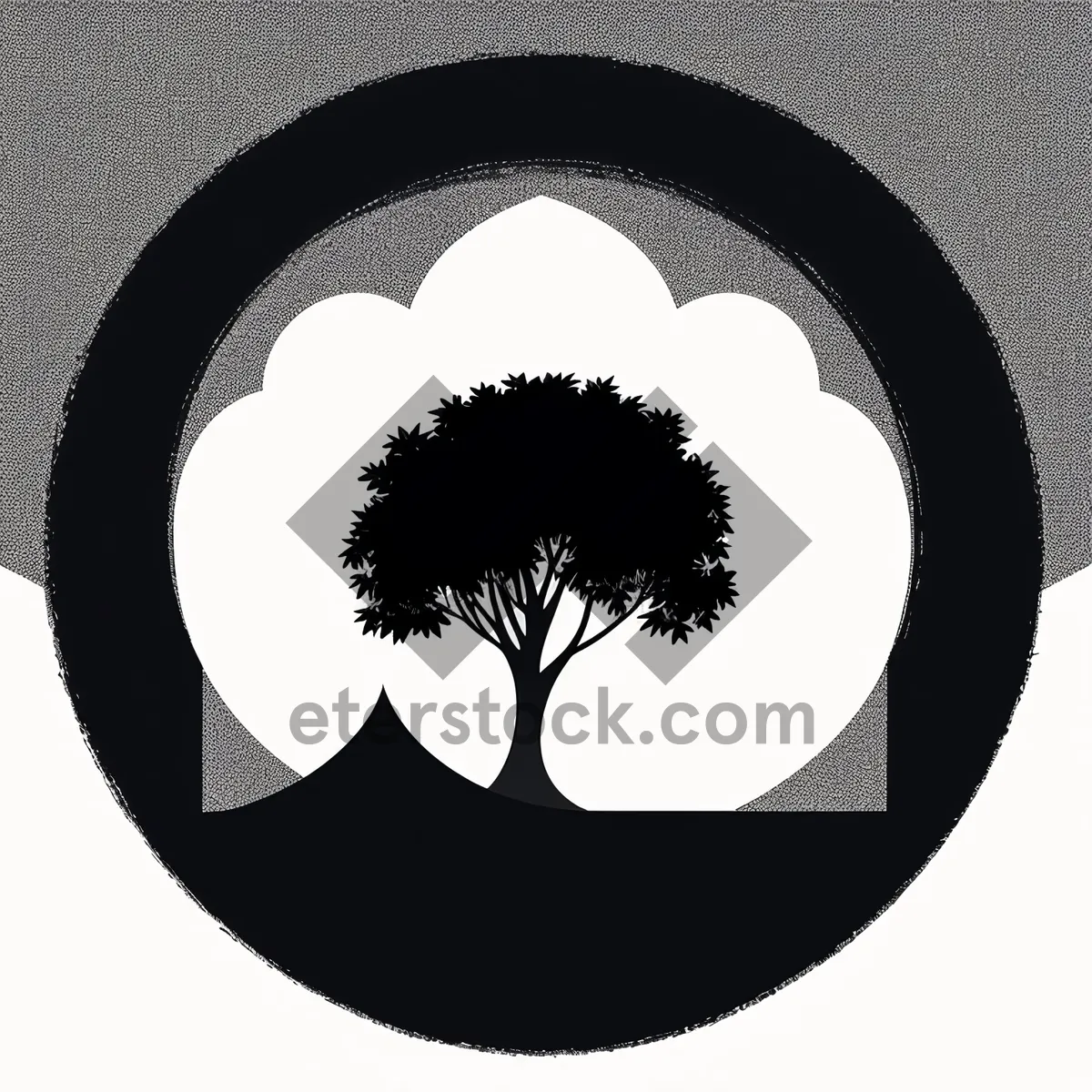 Picture of Black Round Silhouette Graphic Button Icon