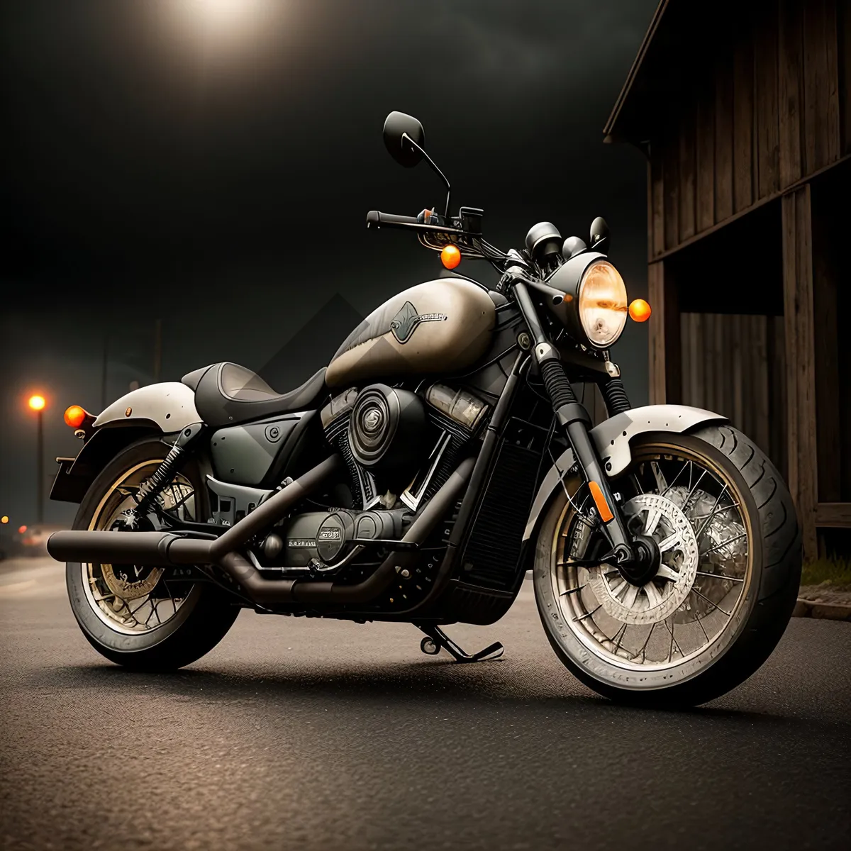 Picture of Speedy Biker Riding Motorcycle with Sidecar