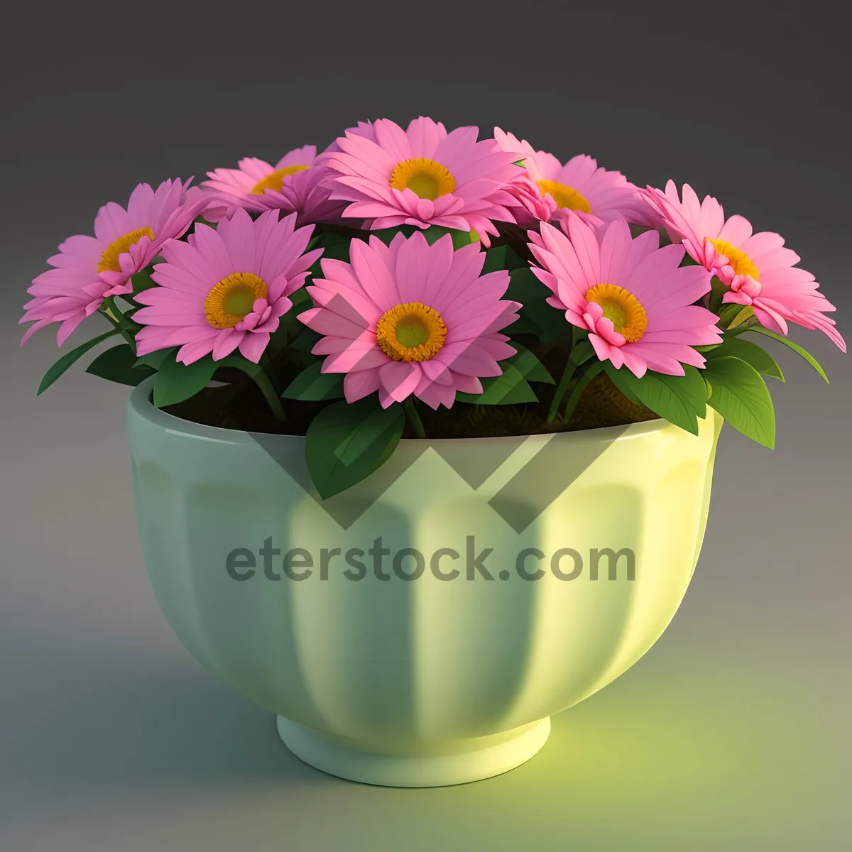 Picture of Colorful Floral Bouquet in Pink Vase