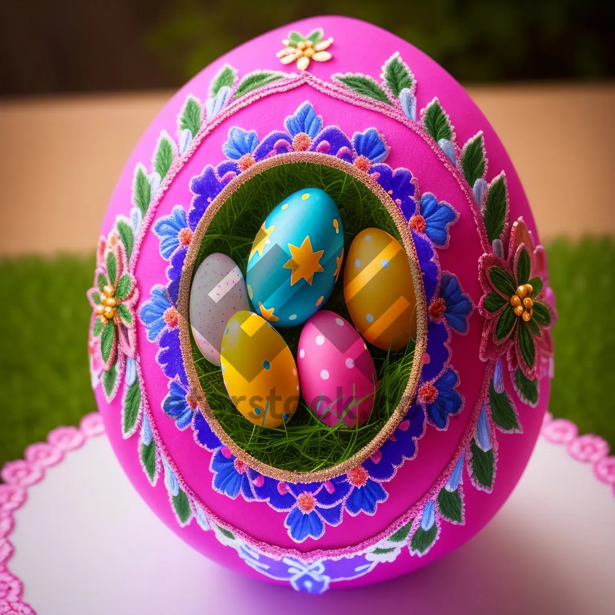 Picture of Colorful Egg Celebration: Male Reproductive Organ Decoration