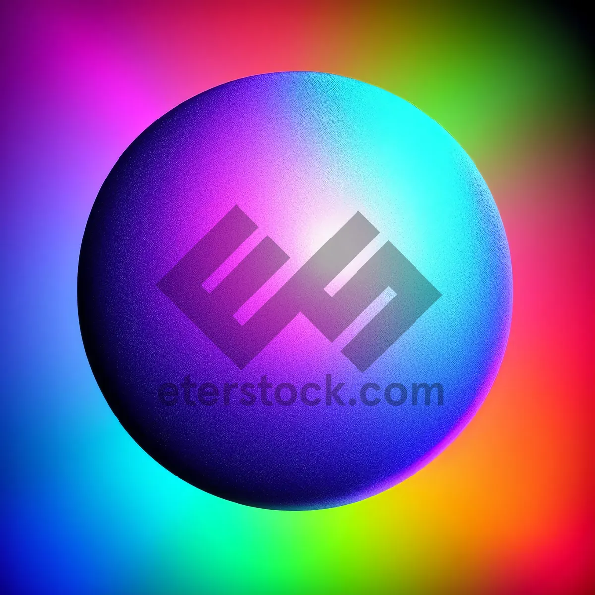 Picture of Shiny Glass Button with Colorful Circle Design