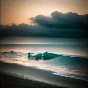 Serenity in the Sunset: Tranquil Beachscape with Kayak