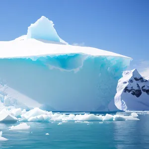 Majestic Arctic Glacier in Winter Wonderland