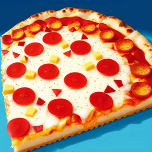 Delicious Gourmet Pizza Slice on Plate
