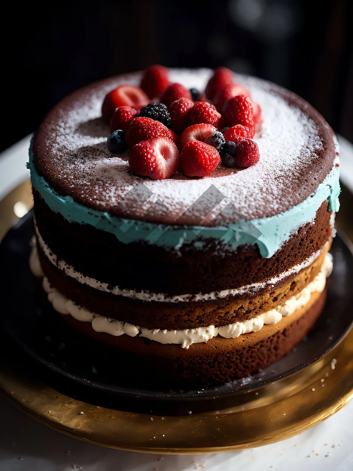 Picture of Delicious Berry and Cream Dessert Plate