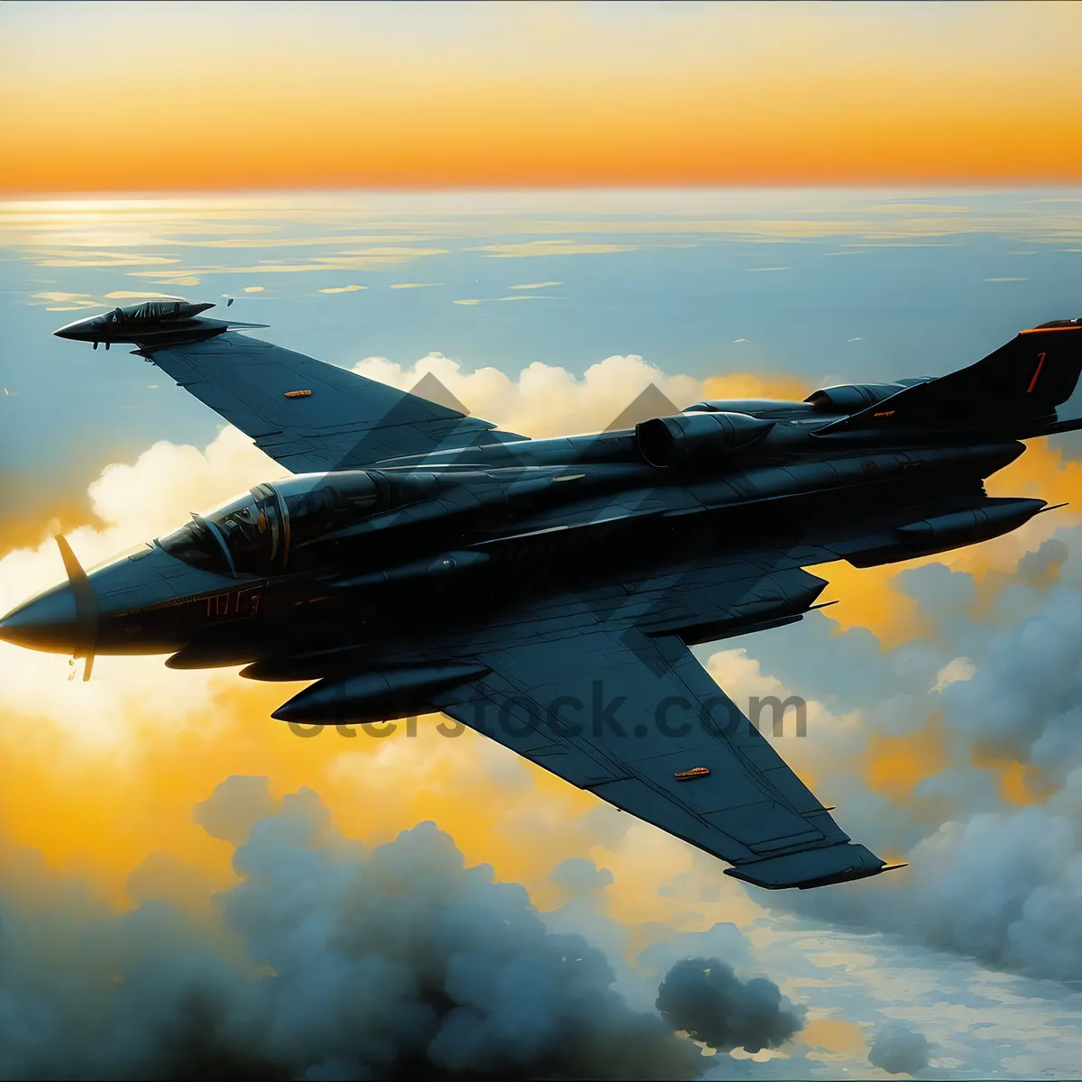 Picture of High-speed Fighter Jet in the Sky