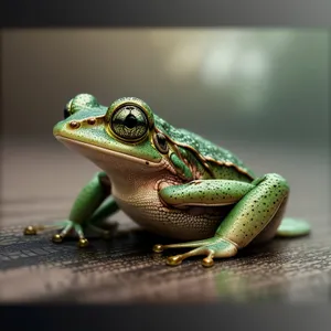 Vibrant-eyed Tree Frog in Orange Wilderness