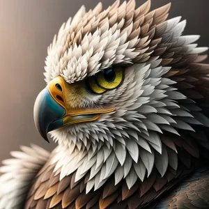 Wild Predator: Majestic Bald Eagle With Piercing Yellow Eyes