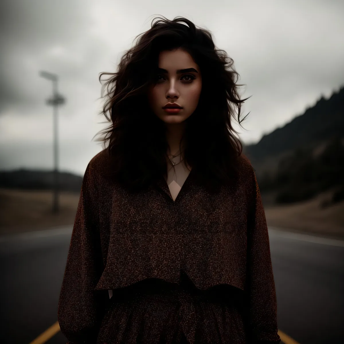 Picture of Stylish Brunette Model with a Radiant Smile