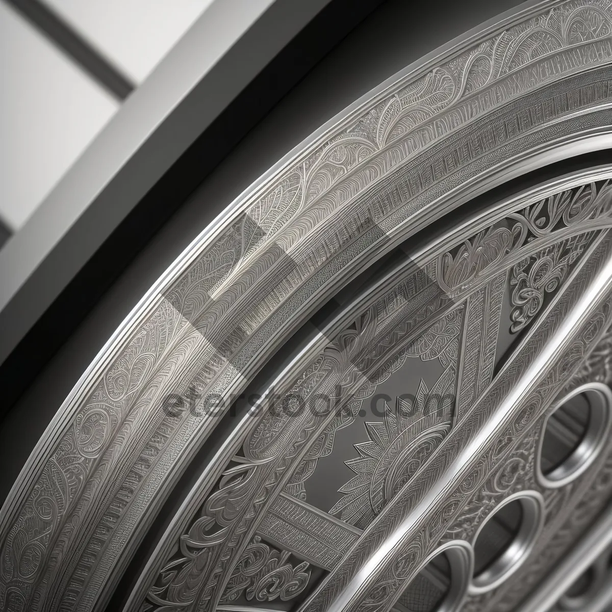 Picture of Striped Car Wheel Design with Tire Band