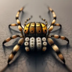 Scary Garden Spider - Black & Gold Arachnid Predator