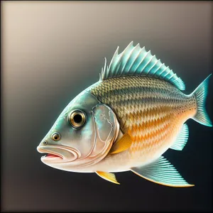 Golden Sunfish Swimming in Tropical Aquarium