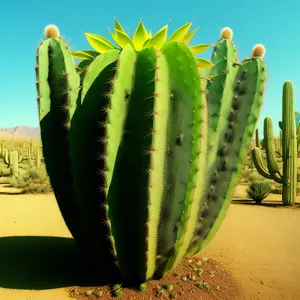 Desert Fresh: Close-up of Aloe Plant Leaf