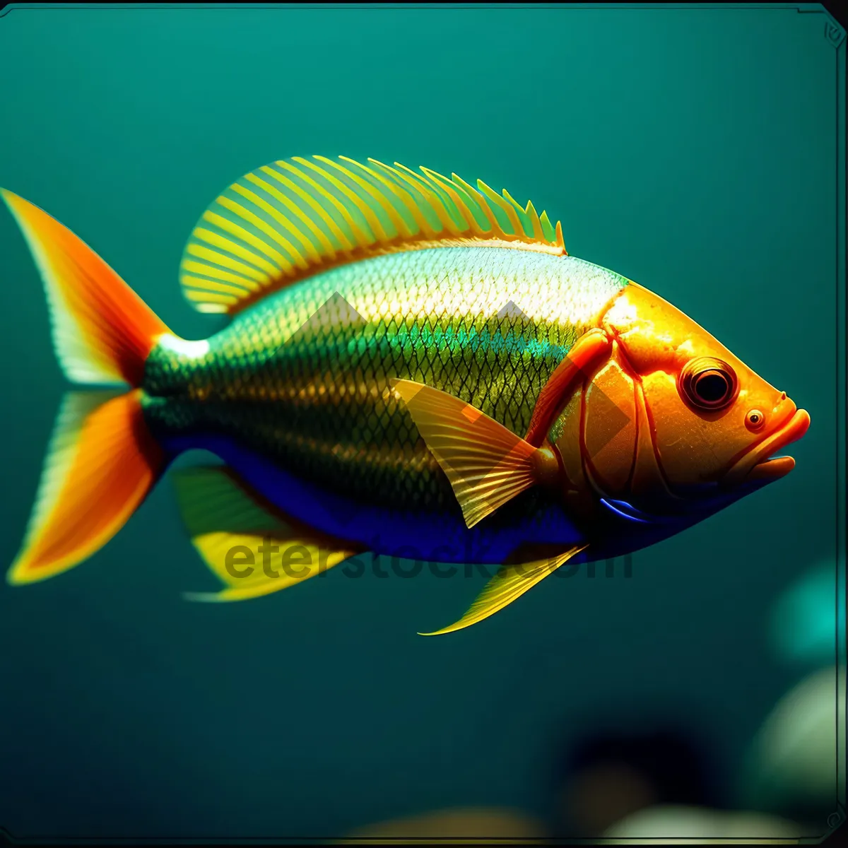 Picture of Colorful Goldfish Swimming in Aquarium