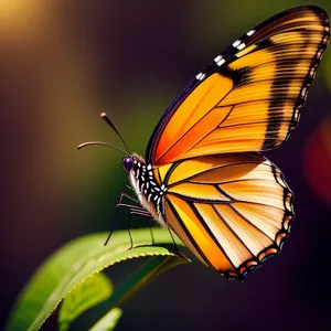 Delicate Monarch Butterfly Resting on Colorful Flower