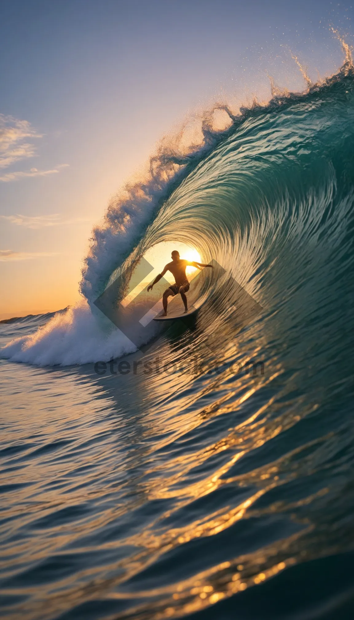 Picture of Tropical Sunset Reflection on Ocean Waves