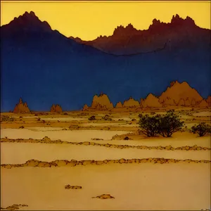 Sunset Over Desert Mountains