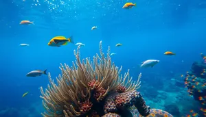 Colorful tropical fish in vibrant coral reef underwater scene