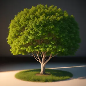 Lush Bonsai Tree in Summer Garden