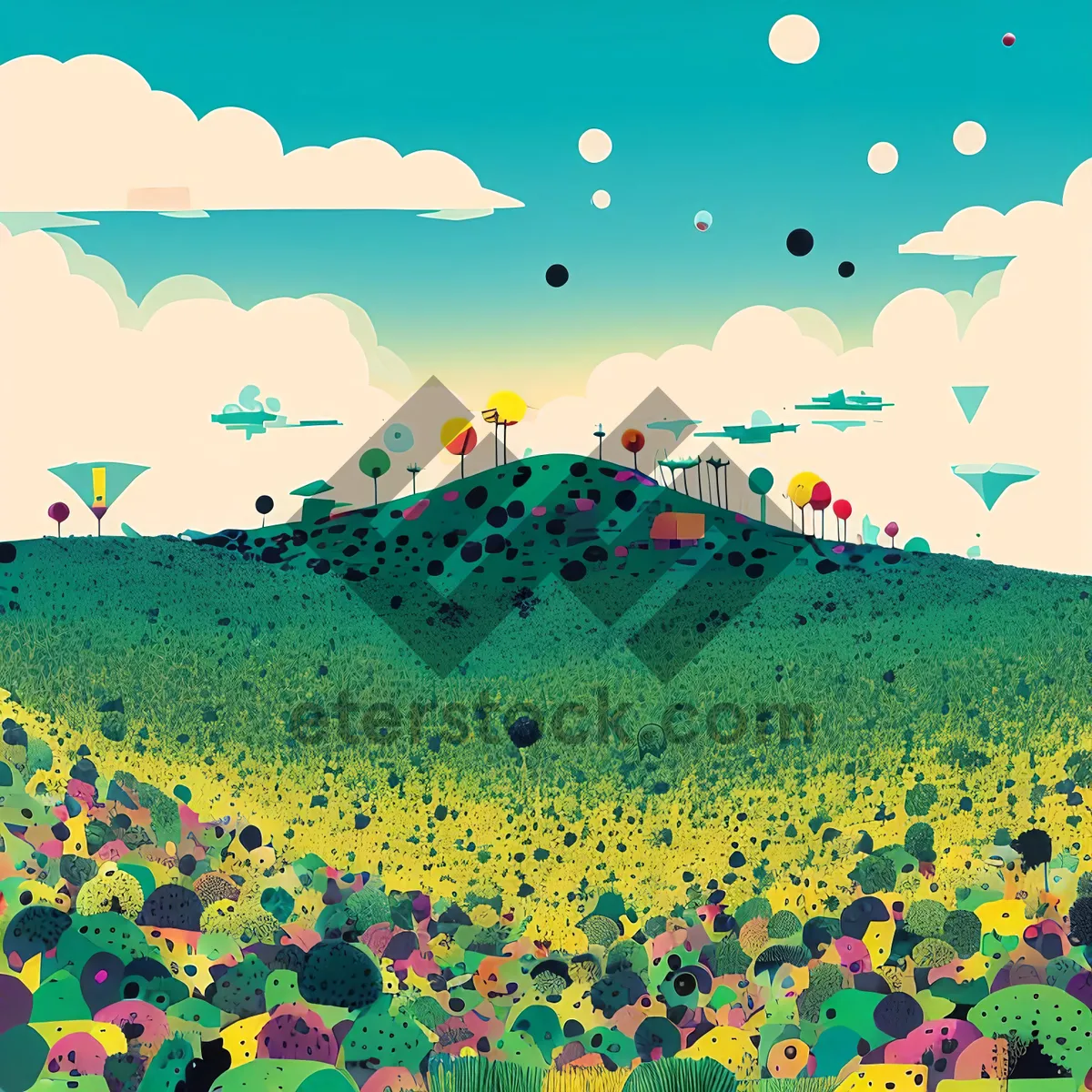 Picture of Vibrant Spring Meadow Under Sunny Sky