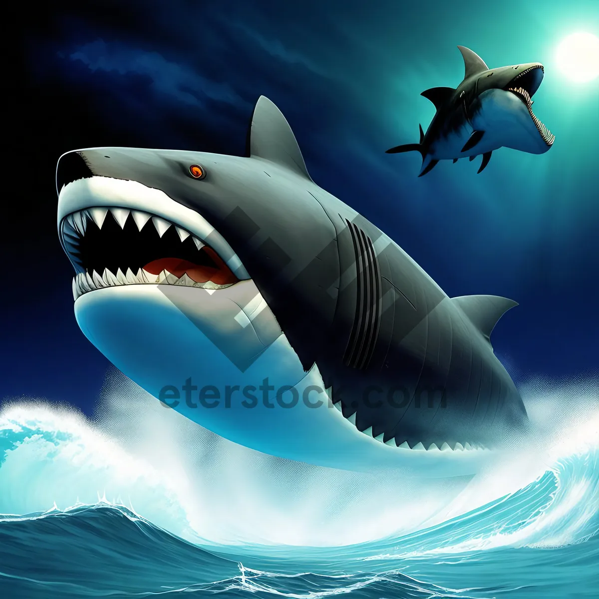 Picture of Shark's Flight: Majestic Ocean Predator in the Sky