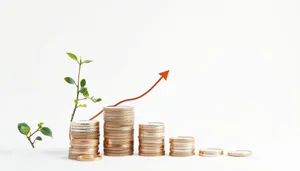 Golden Financial Success Stack of Coins.