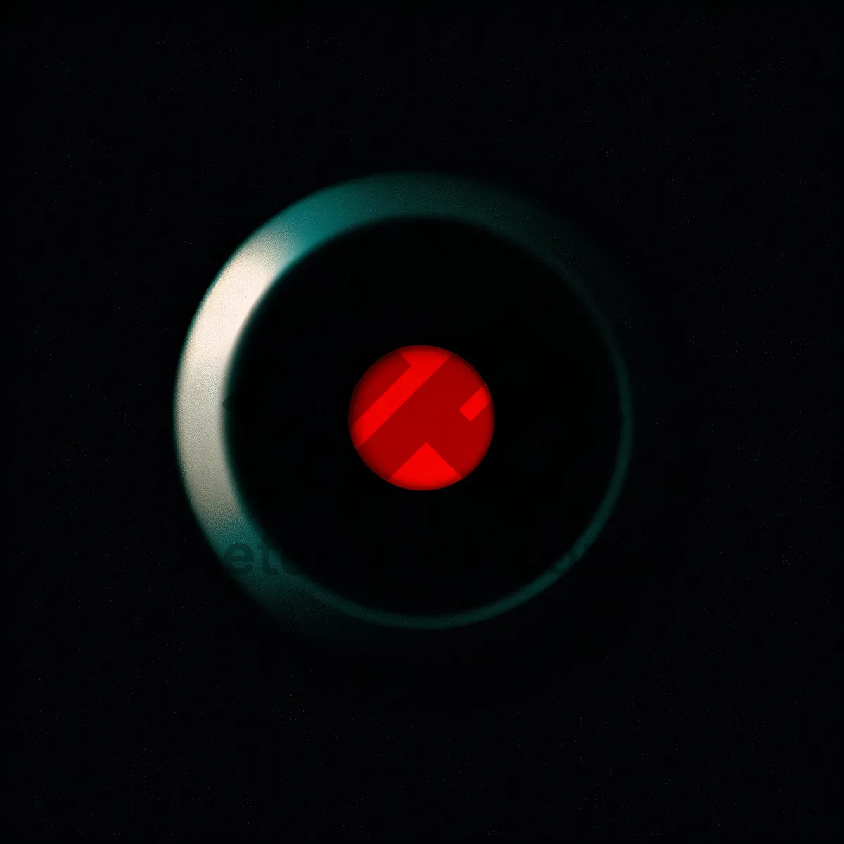 Picture of Shiny Black Graphic Icon: Button in Dark Space.