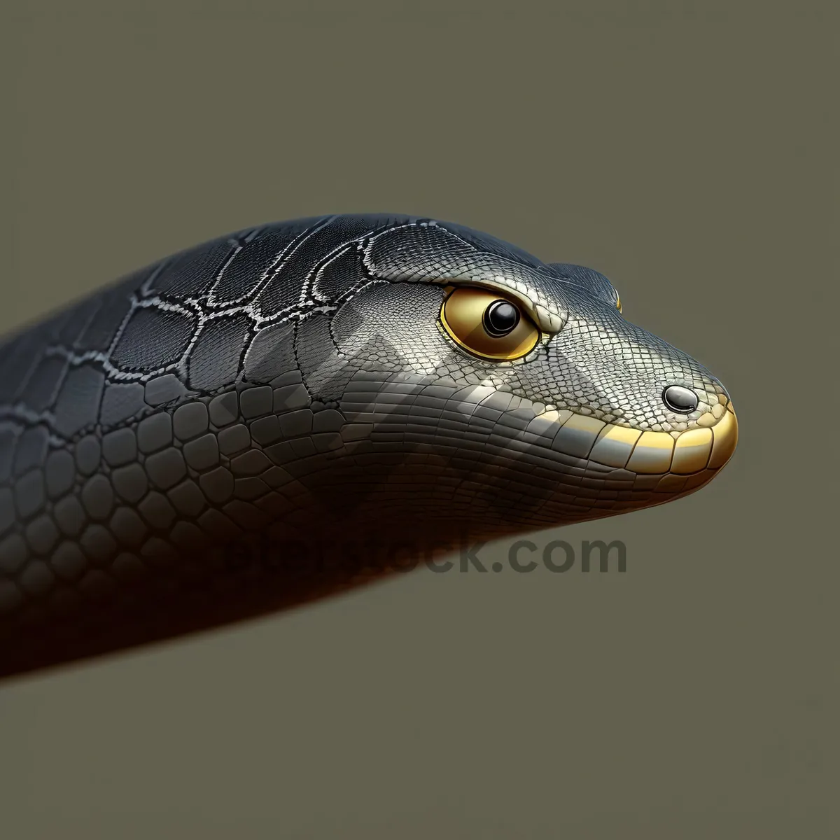 Picture of Wild Thunder Snake: Green Mamba with Intense Poisonous Eye