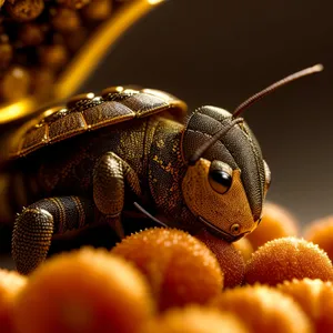 Black Cricket Cockroach Closeup: Wild Invertebrate Eye