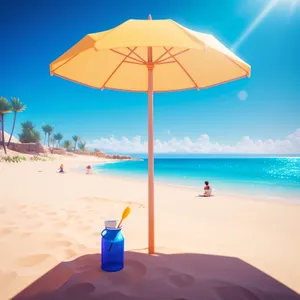 Paradise Beach Umbrella in Tropical Oasis