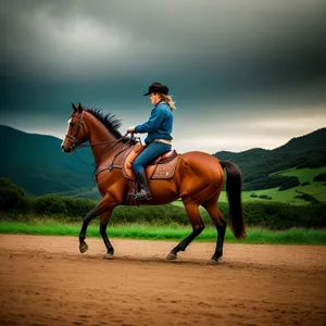 Summer Horseback Riding in the Rural Ranch