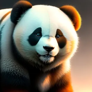 Cute Giant Panda with Black Spot Eye