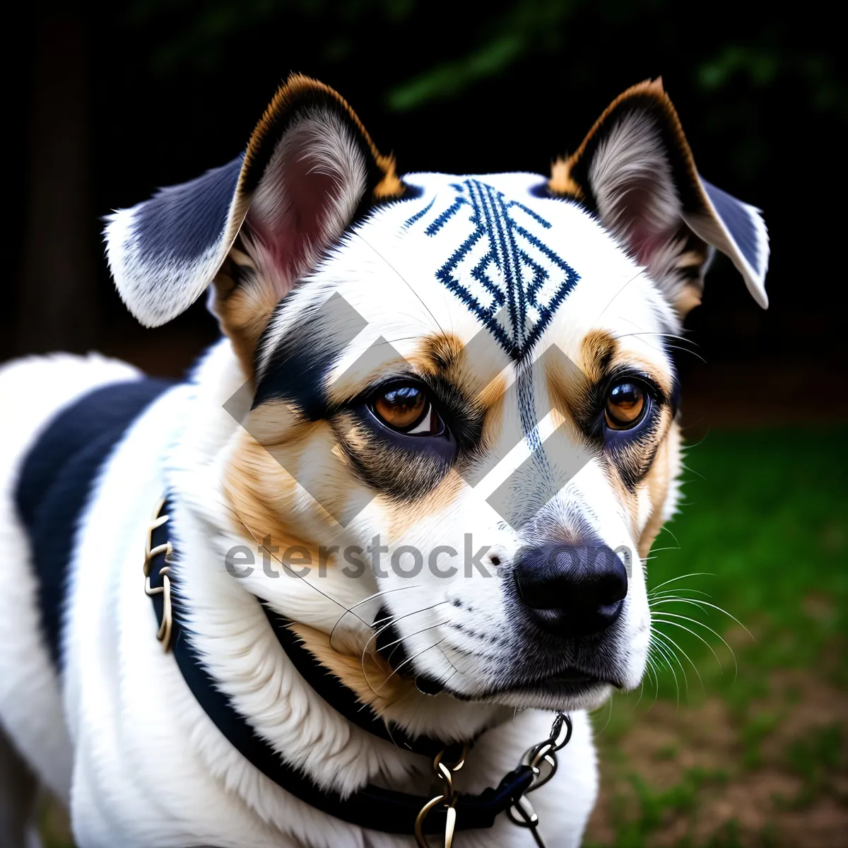 Picture of Friendly Terrier Pup on Leash