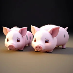 Pink Ceramic Piggy Bank for Saving Money