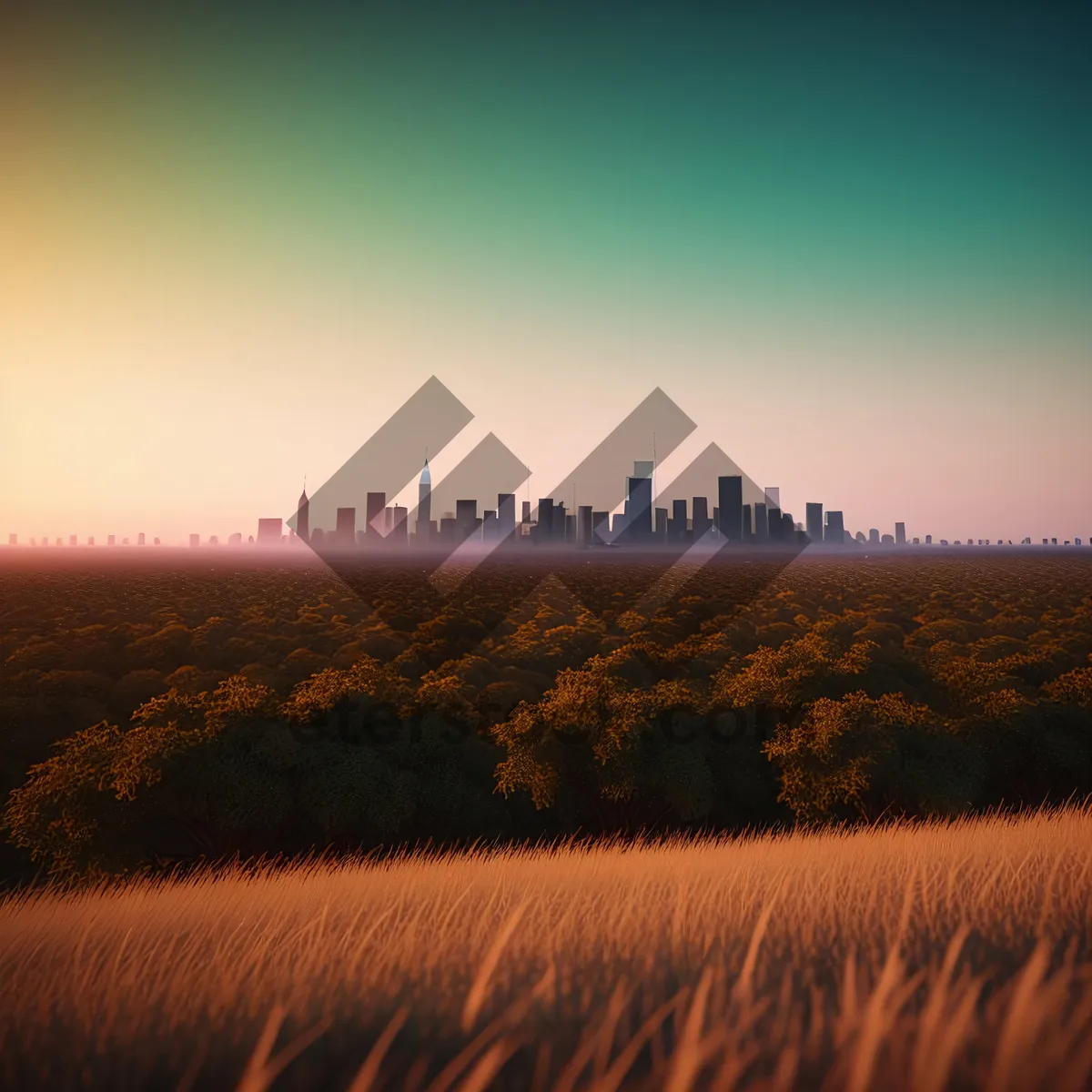 Picture of Golden Horizon in Rural Summer Landscape