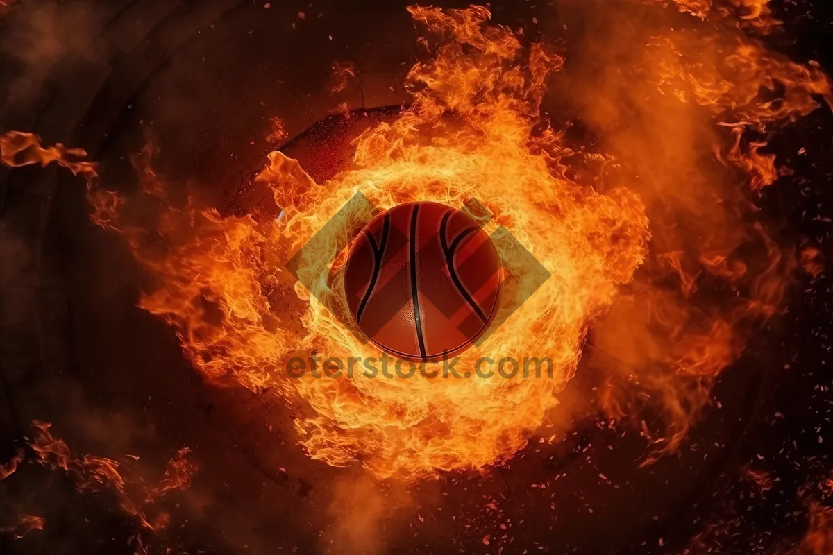 Picture of Fiery black hole texture design with light effect