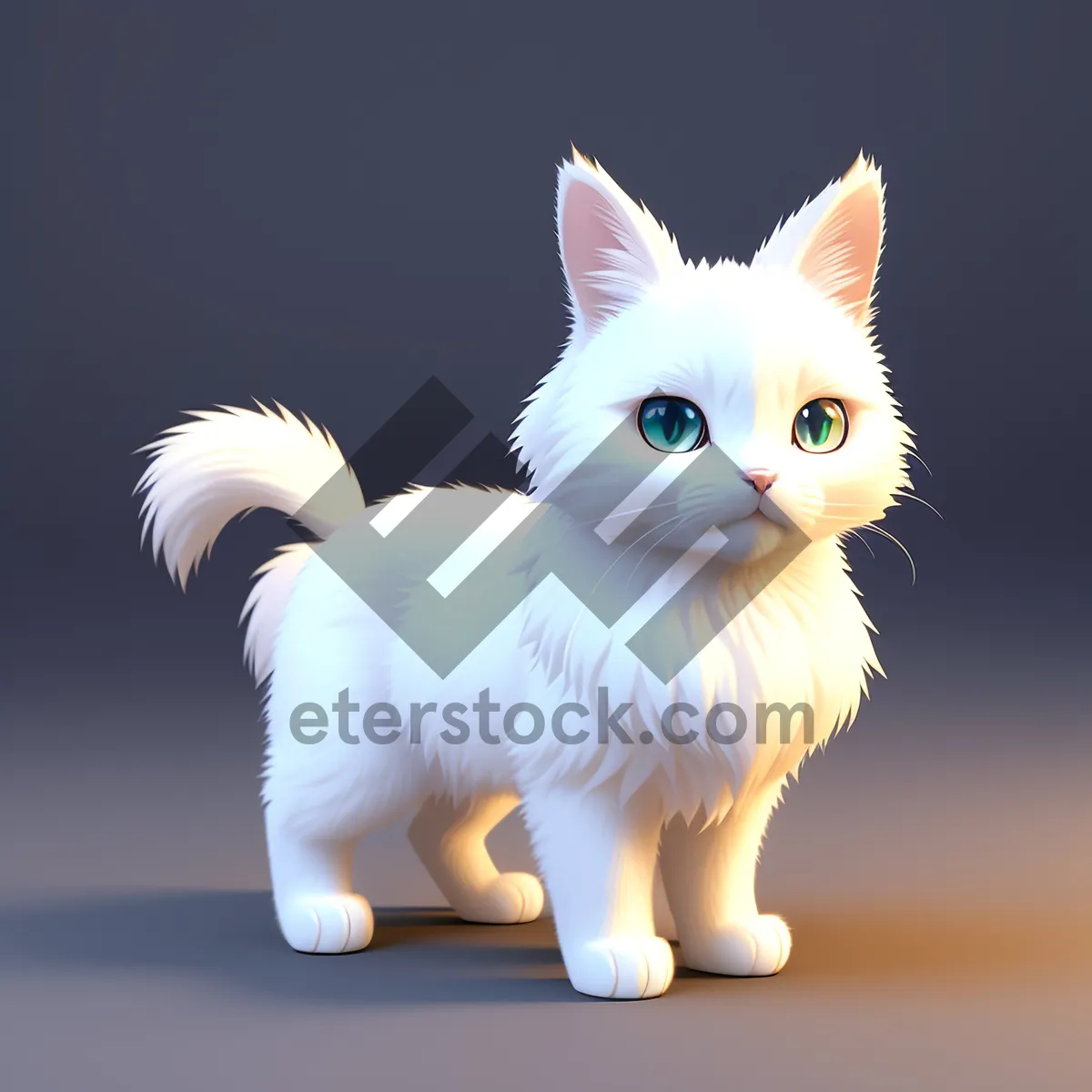 Picture of Cute curious kitty with fluffy fur and whiskers