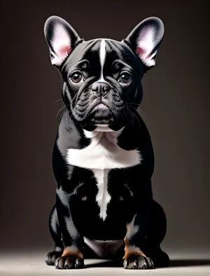 Cute Bulldog Terrier Puppy with Wrinkles