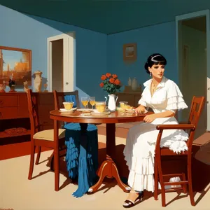 Modern director in a busy classroom office.