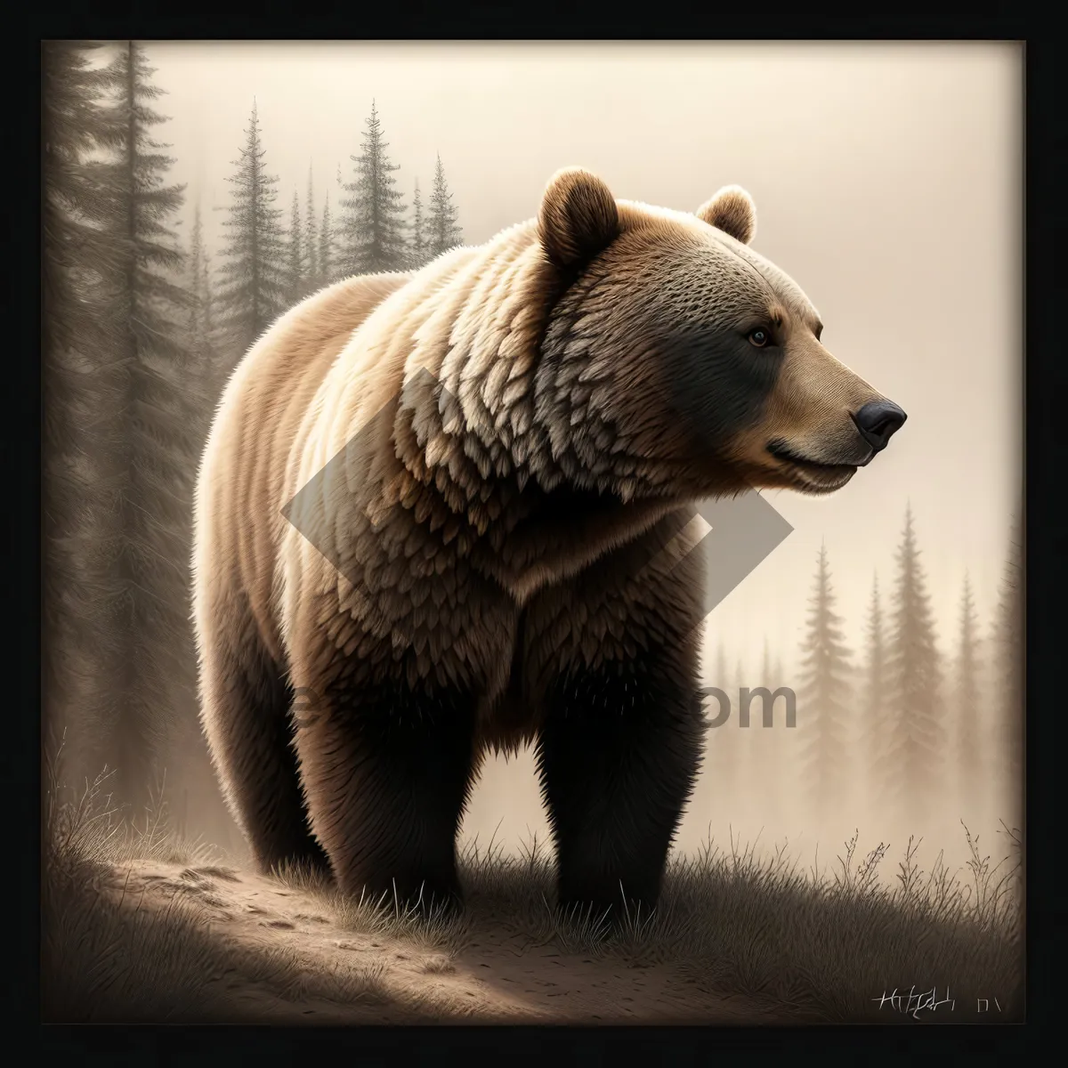 Picture of Brown Bear in the Wild - Majestic Mammal